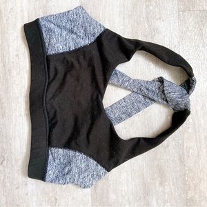 Black and gray sports bra